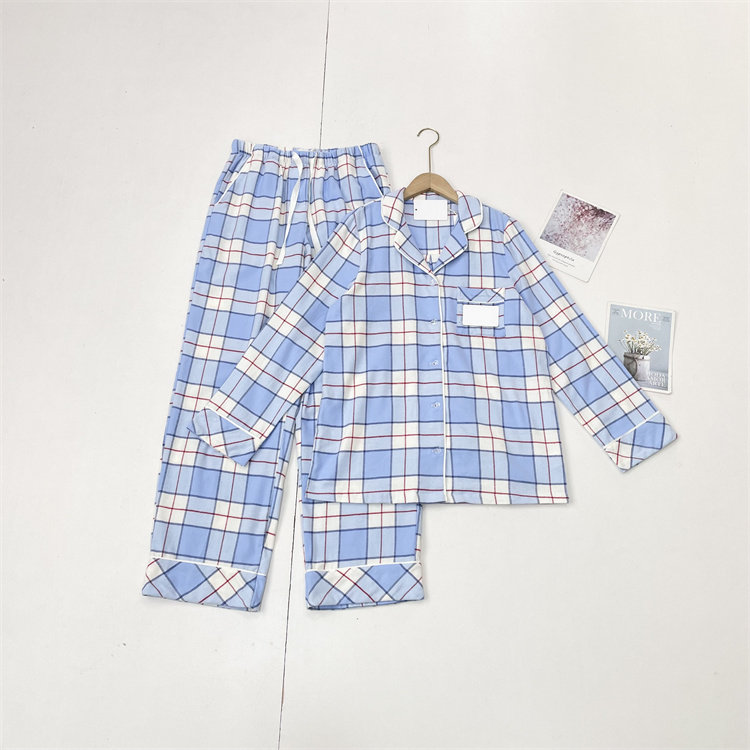 澳洲贵牌~蓝白格纹套装 26春夏新款女长袖衬衫裤子配套家居服睡衣,女士内衣/男士内衣/家居服,睡衣/家居服套装,淘宝优惠券,粉丝福利购,淘宝优惠卷