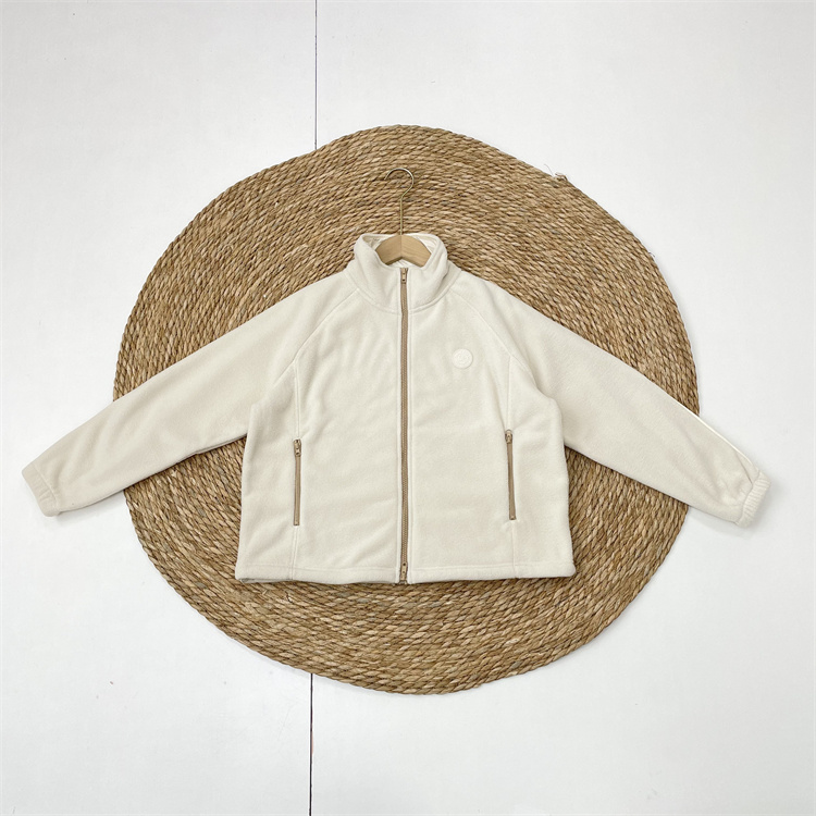 E5打马球原单好货外单25冬新款女士双面摇粒绒外套上衣拼接拉链衫