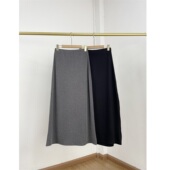 A1韩国单 通勤风26春高腰A字半身长裙女显瘦百搭坑条垂感休闲裙子