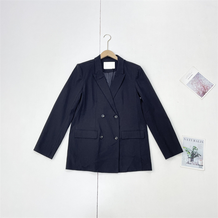 C5~$299 亚麻面料~ 澳洲大牌25秋新纯色西装领长袖透气舒适款西服