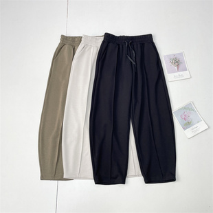 女宽松休闲松紧腰休闲百搭弯刀脚运动长裤 N1日单好面料 25秋新款
