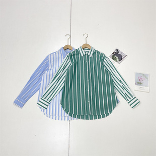 100%纯棉 衬衫 外单纯元 女翻领长袖 开扣上衣 26春秋新款 A1轻奢知名