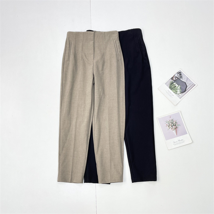 外单纯元~25秋新款女士小脚裤烟管裤萝卜裤显瘦无痕收褶长裤百搭