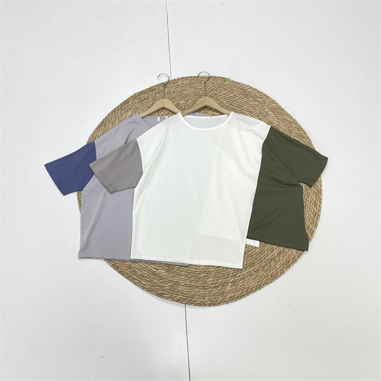 A1贵牌~拼色款！日单26夏新款女厚棉别致设计短袖T恤衫圆领上衣,女装/女士精品,T恤,淘宝优惠券,粉丝福利购,淘宝优惠卷