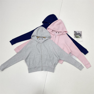 连帽蝙蝠袖 D5超值新款 卫衣拉链衫 美单25秋开衫 宽松上衣休闲 全棉