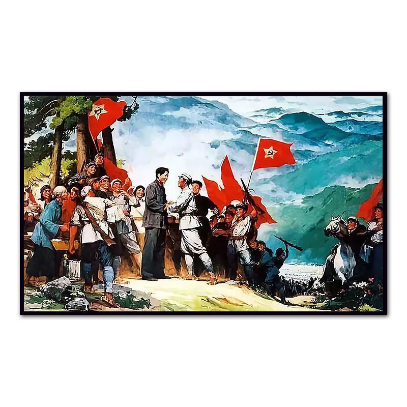 红军题材 红色爱国文化主题文创手工diy数字油画 手绘填色油彩画