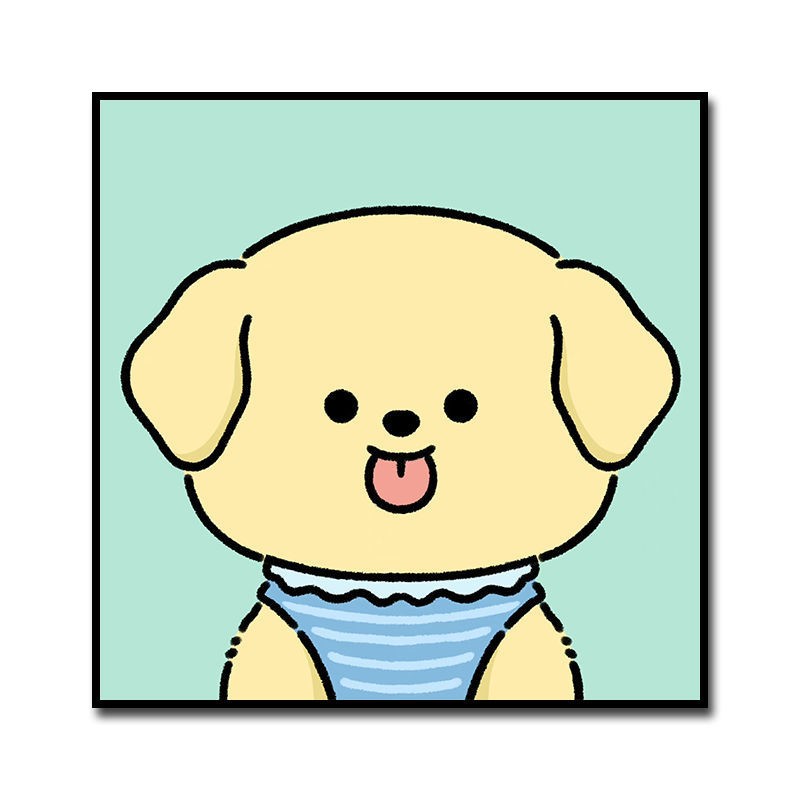 可爱狗狗卡通diy数字油画柴犬萨摩耶动物画房间装饰手工涂色填充
