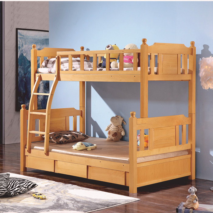 实木儿童床榉木上下铺高低床子母床双层床上下床简约成人床宿特惠