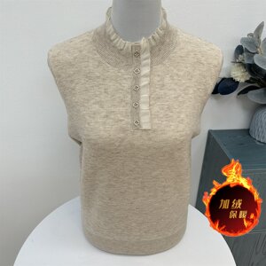 中年妈妈冬装半高领毛衣加绒加厚针织上衣中老年女装保暖打底衣服