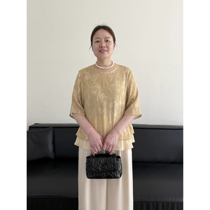 妈妈夏装冰丝短袖T恤2026新款中老年人时尚休闲女装洋气夏季上衣