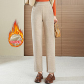 外穿打底裤 秋冬加绒加厚中年妈妈裤 子女高腰直筒宽松奶奶休闲长裤