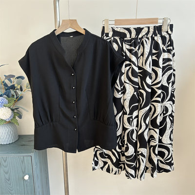 妈妈夏装冰丝雪纺短袖t恤