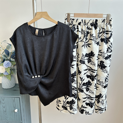 妈妈夏装短袖套装2025新款