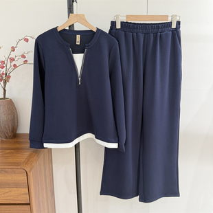 年轻妈妈装2026新款春秋季休闲运动套装洋气中老年女装时尚两件套