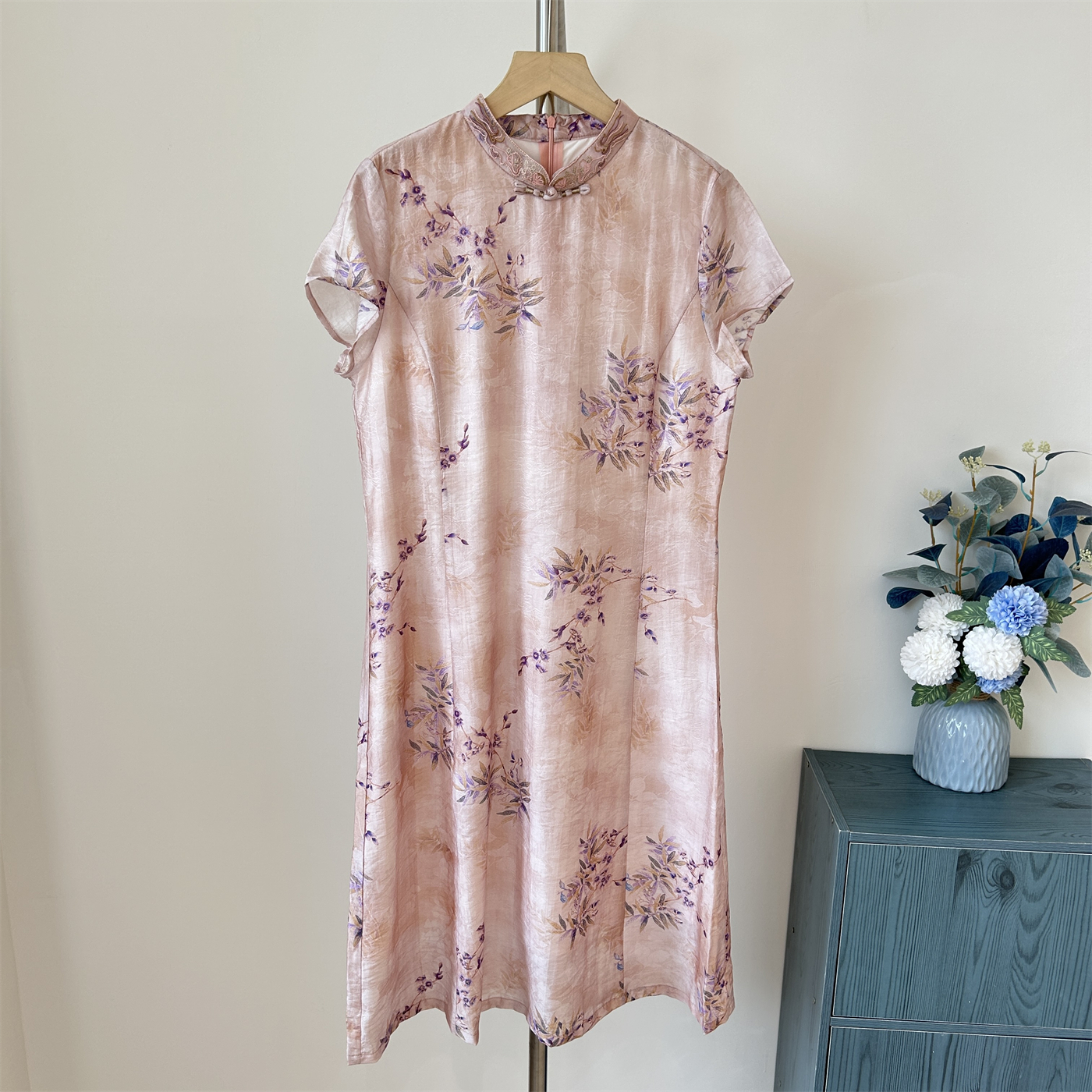 妈妈新中式国风长裙子宽松大码