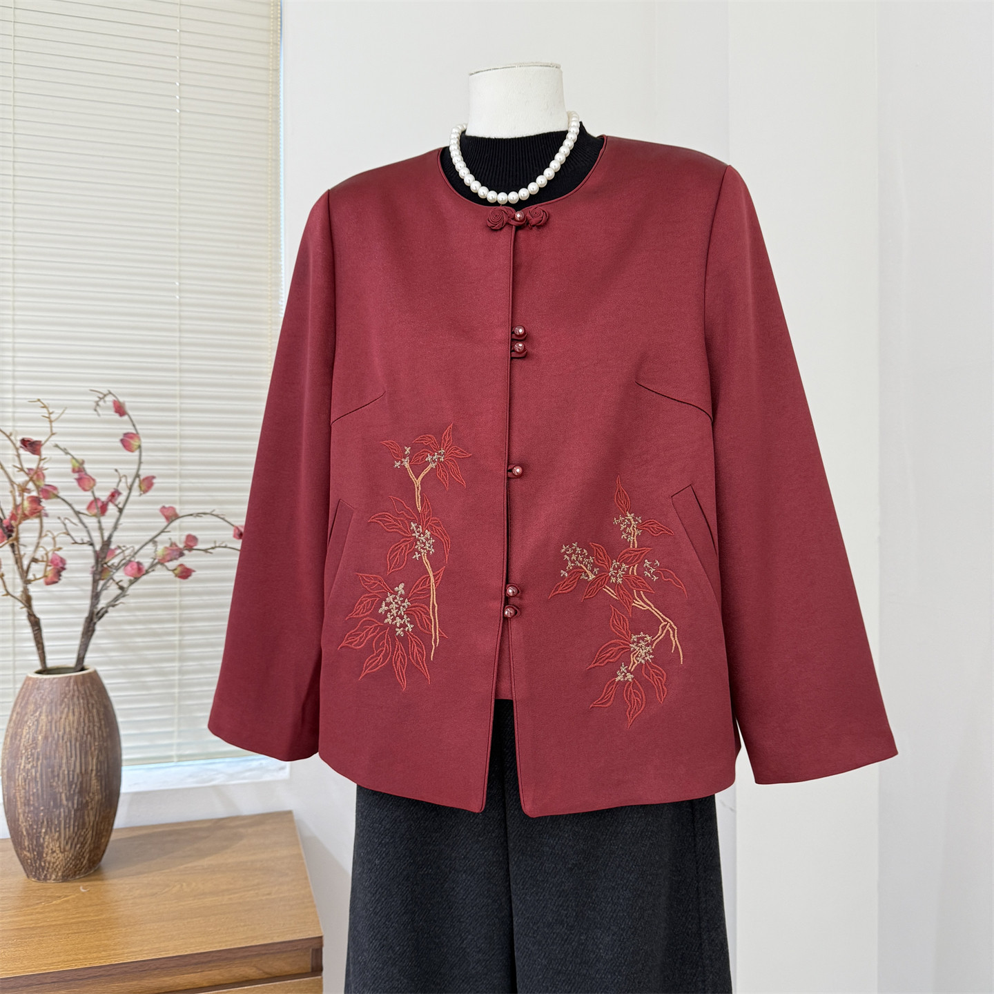 中老年妈妈春装夹克时尚新中式外套老人奶奶太太春秋女款薄上衣服