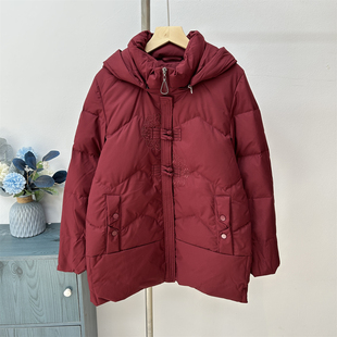 中老年人羽绒服女短款妈妈冬装加厚奶奶外套加肥加大老太太中长款
