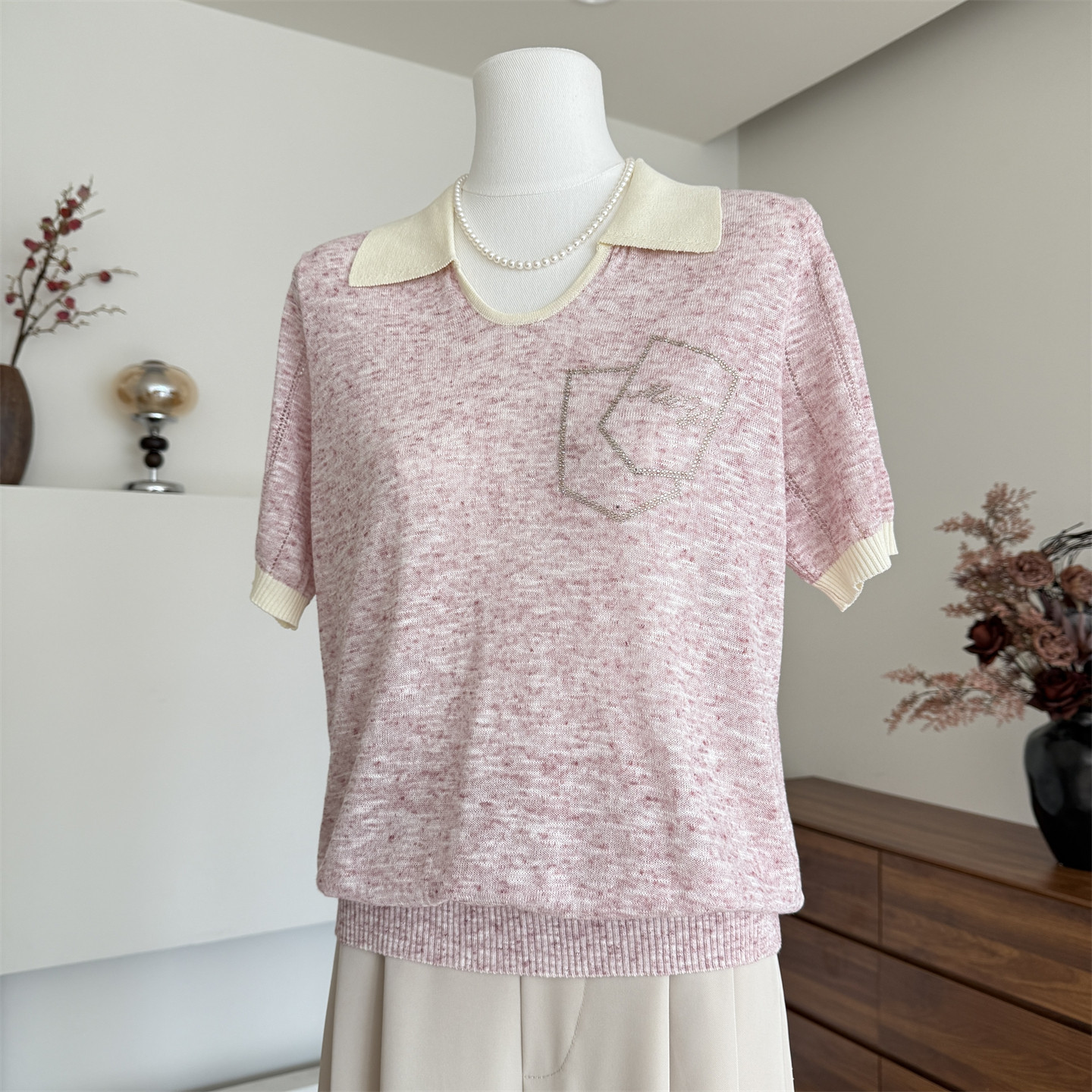 中年妈妈夏装宽松针织上衣服
