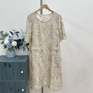 连衣裙短袖 新款 气质长裙子中老年女高贵洋气裙子 2025夏装 妈妈装