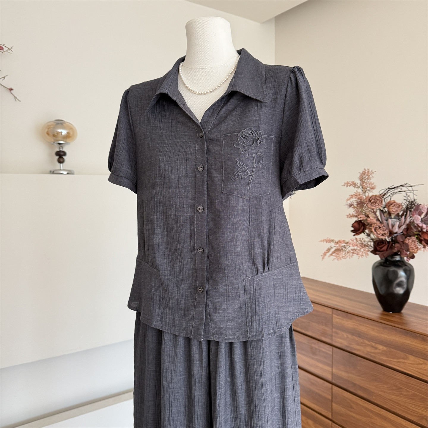 妈妈夏装母亲节衣服中年女装夏季短袖衬衫套装中老年2026新款衬衣