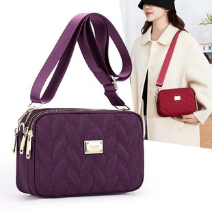 多层零钱包斜挎包2026新款轻便尼龙布妈妈包休闲单肩包散步手机包