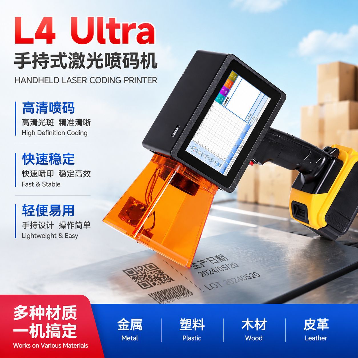 手持激光机不锈钢五金金属铭牌用雕刻机手持打标机便携手持打标图片