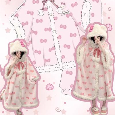 HelloKitty冬季少女加绒加厚睡衣