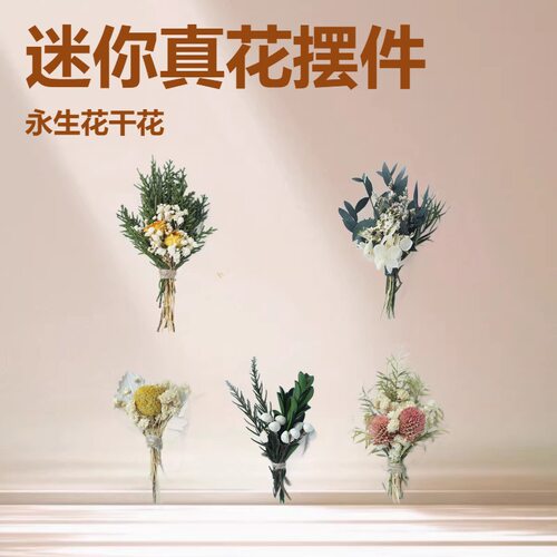 森系文艺迷你节日真花摆件礼物装饰永生花干花花束材料包伴手礼