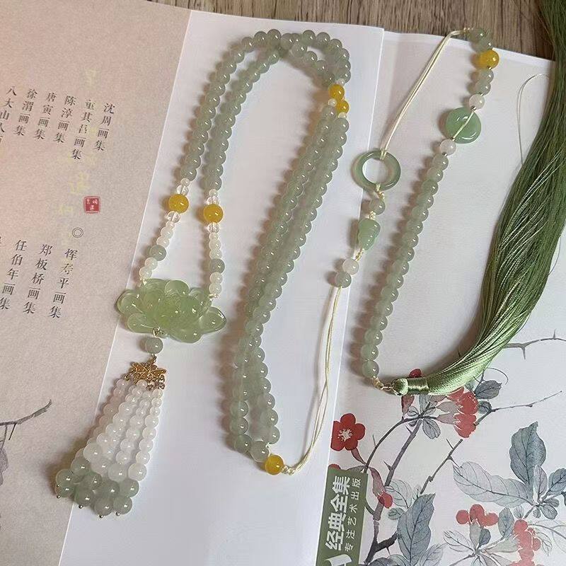 「爱莲说」莲花璎珞长款背云流苏项链新中式国风古风手工如意原创