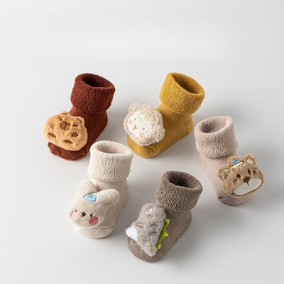 【三折专区】品牌折扣店撤柜宝宝地板袜加绒保暖毛圈中筒地板袜子