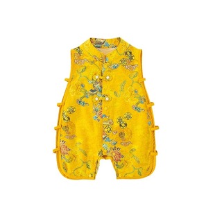 三折品牌清仓撤柜亲子装婴幼儿夏款琵琶服无袖连体衣中式国风汉服