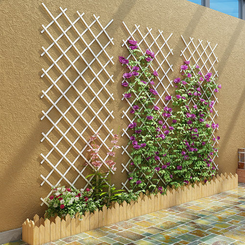 小野花架爬藤架白色壁挂挂花盆