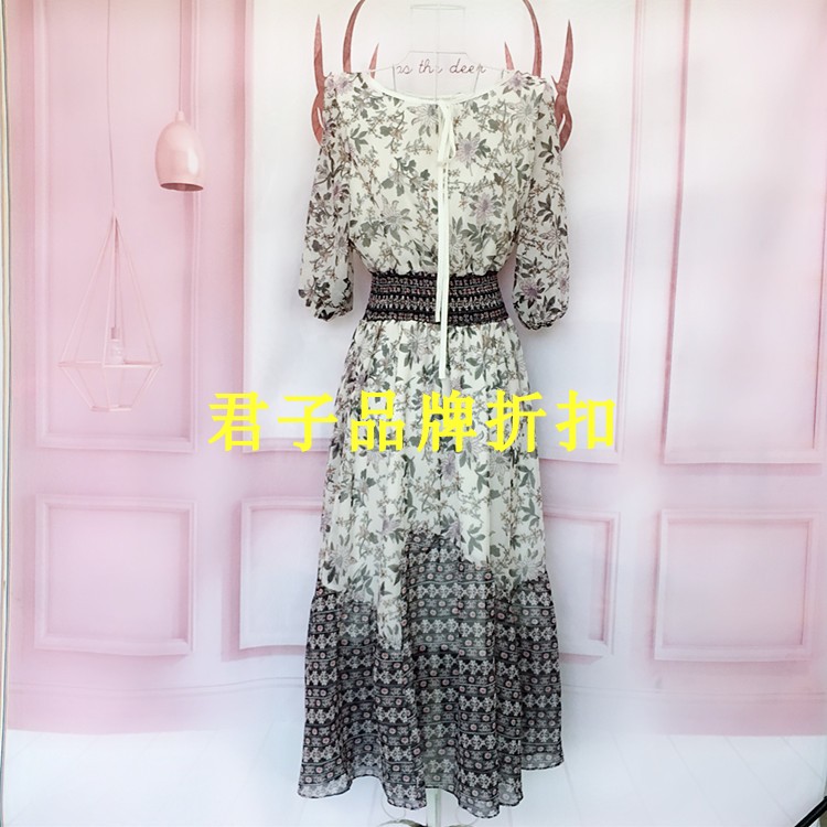 2018ÏÄпîÆß·ÖÐäËɽôÑüÑ©·ÄÓ¡»¨Á¬ÒÂȹË黨Öг¤È¹Vero Dgo Moda