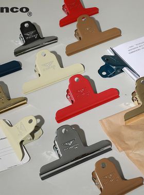 日本HIGHTIDE Penco复古金银彩色金属夹子收纳封口票据长尾手帐夹