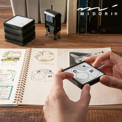 日本midori手帐印章填色浸透式卡通小猫图章计划装饰图案文具大赏