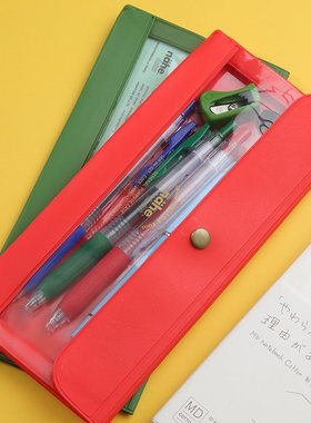 日本HIGHTIDE Nahe收纳笔袋小清新简约创意多功能复古彩色文具包