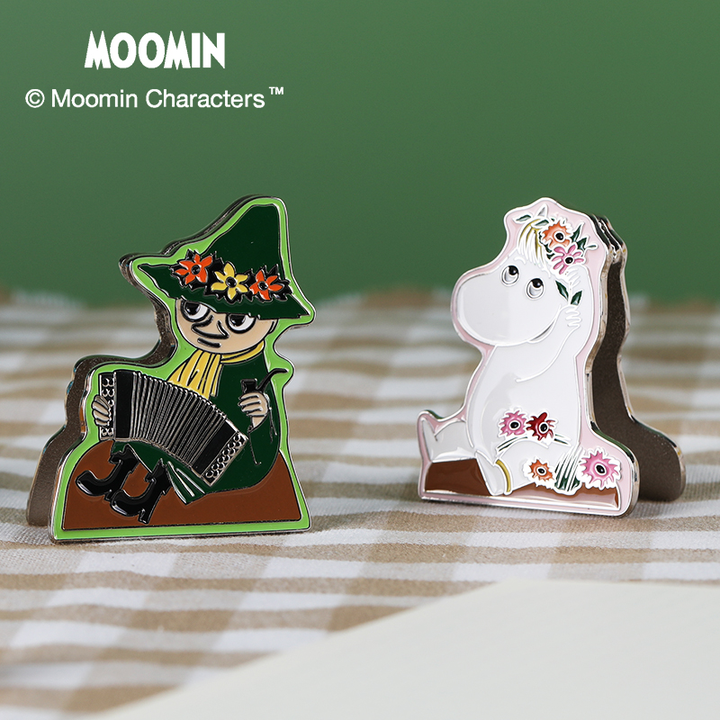日本HIGHTIDE夹子姆明Moomin联名款文具金属收纳夹子手帐夹立式