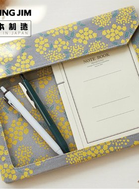 日本KINGJIM锦宫帆布收纳袋FLATTY系列A4杂物收纳包轻便帆布卡包