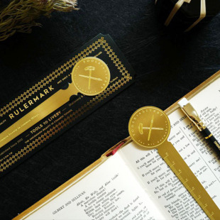 礼拜文房具金属黄铜书签尺复古创意阅读测量 Liveby 台湾Tools