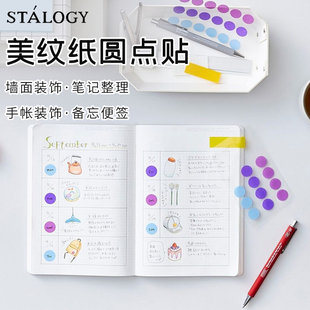 日本STALOGY圆点贴纸多巴胺和纸标签标记美纹贴手帐装 饰周边记号