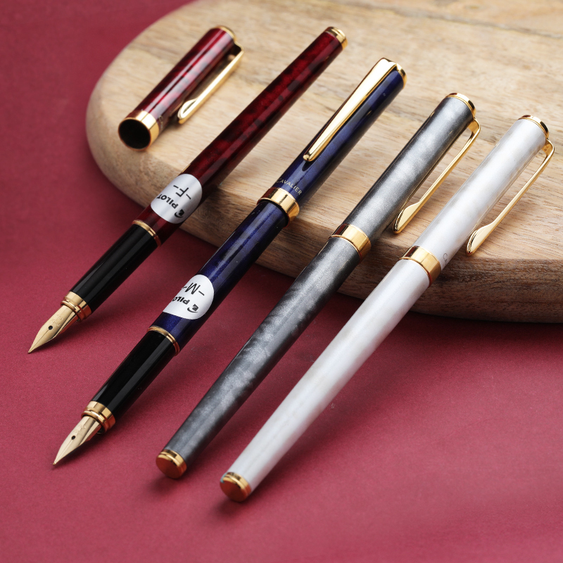 百乐日本大理石烤漆黄铜金属钢笔