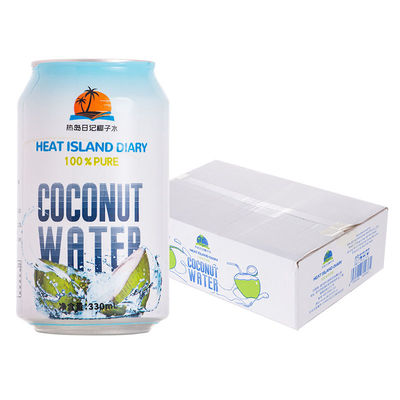 越南进口椰子水100%纯天然椰汁原水热岛日记椰子水330ml*24罐整箱
