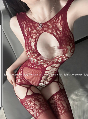 DEC尤物驰骋 新款性感免脱网衣包臀透视连体衣女制服约会战袍