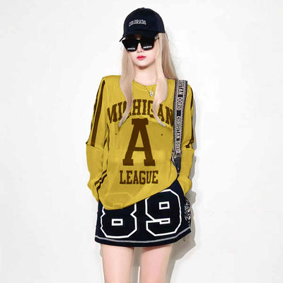 美式长袖T恤夏季慵懒2025新款宽松字母印花防晒薄款罩衫上衣爆款