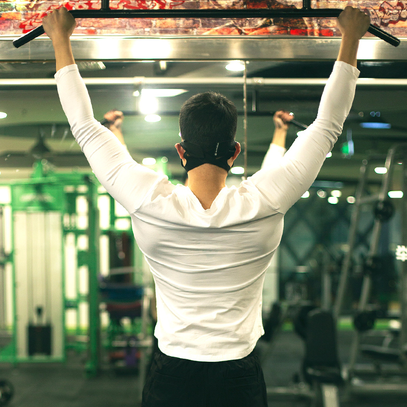 肌肉纯色长袖修身打底衫运动T恤