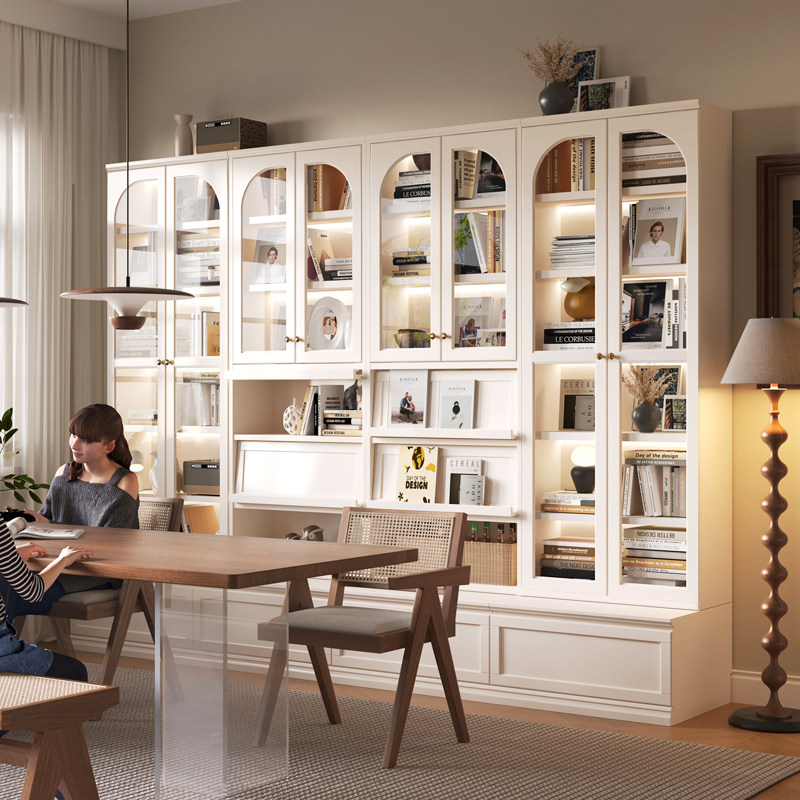 去客厅化书柜一体满墙玻璃门展示柜带卡座客厅书柜美式简约储物柜,住宅家具,组合书柜,淘宝优惠券,粉丝福利购,淘宝优惠卷