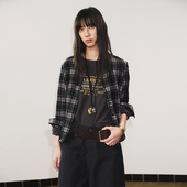 nomnonnomme可造型款 衬衫 羊毛格子棉质短款 合身版