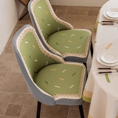 直背弧形防水防油防尘餐桌椅子套