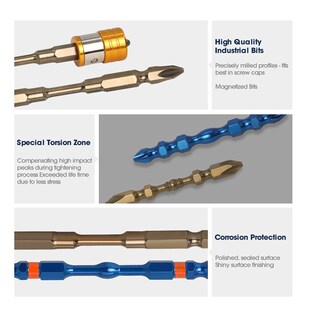 K5防滑批头螺丝刀PH2钢电批咀双头十字批头电动强磁电钻批头