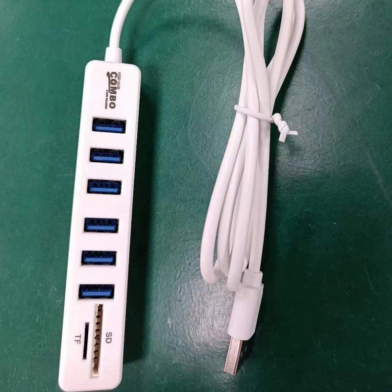 1米USB2c.0HUB USB 多功能读卡器6+2 高速传输 SD TF +6口USB HUB